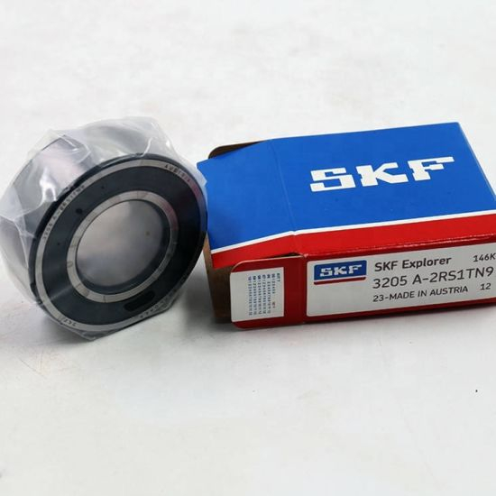 Rodamiento de la jaula de nylon de SKF Rodamiento de bolas de contacto angular de doble fila 3205 A-2RS1TN9 / MT33